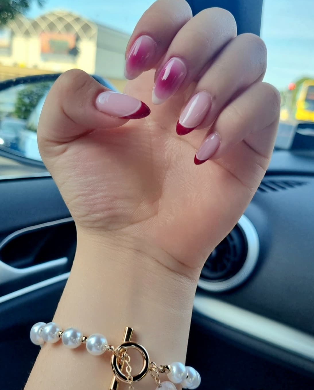 Berry French manicure by Blackrock Nails & Spa